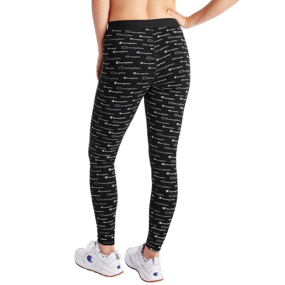 Champion Women's Authentic Print‎ Leggings All Over Print Size Medium Black - Picture 5 of 8
